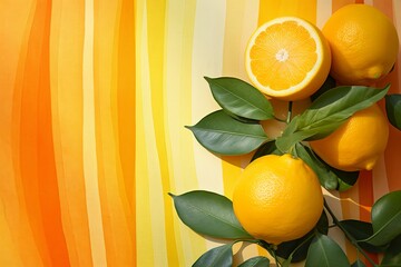 Citrus Grove Gradient Zests - Sun-Drenched Citrus Hues Burst - obrazy, fototapety, plakaty