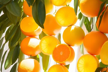 Citrus Grove Gradient Zests: Vibrant Orange Lemon Spectrum Vision - obrazy, fototapety, plakaty