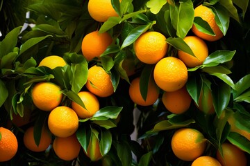 Vibrant Orange Lemon Spectrum: Citrus Grove Gradient Zests - obrazy, fototapety, plakaty