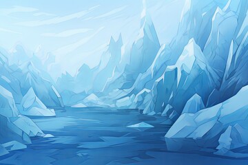 Frosty Blue Abstract: Crystal Clear Iceberg Gradients