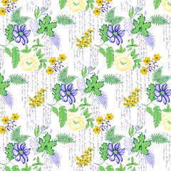 Textile and digital seamless pattern floral design