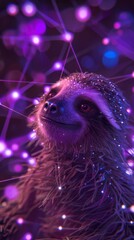 Naklejka premium Sloth, friendly animal wallpaper image in high resolution