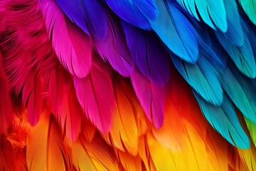 Bright Parrot Feathers: Exotic Bird Feather Gradients Showcase