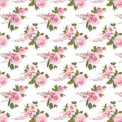 Textile and digital seamless pattern floral design