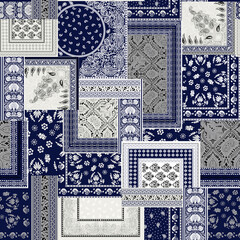 Textile and digital seamless pattern geometric design
