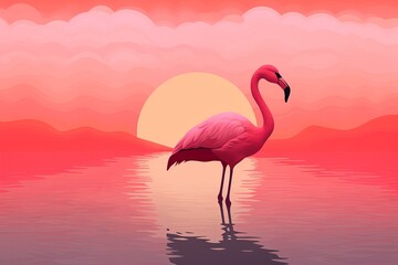 Fototapeta premium Flamingo Pink Sunrise Gradients: Blushing Dawn Colors Dream