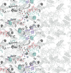 Textile and digital seamless pattern floral design
