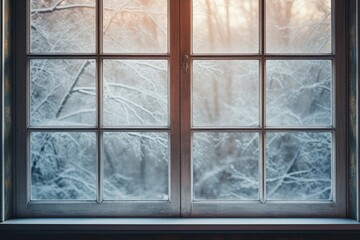 Frosted Windowpane Gradients: Cold Morning View