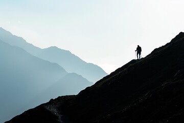 Fototapeta premium People hiking along winding mountain paths