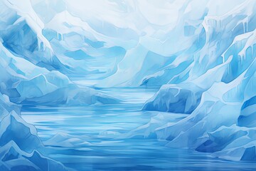 Obraz premium Arctic Blue Spectrum: Glacier Ice Melting Gradients