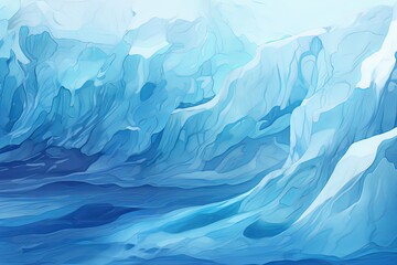 Obraz premium Glacial Ice Melting Gradients: Cool Blue Hues in Motion
