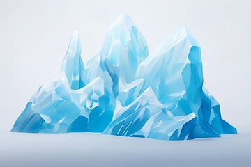 Glacial Thaw: White to Aqua Ice Melting Gradient