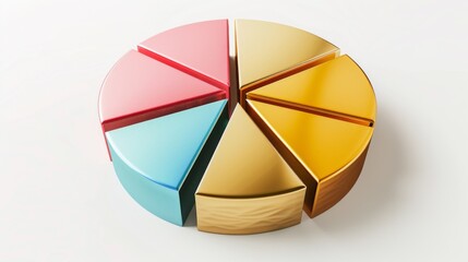 Fototapeta premium A pie chart illustrating the allocation of investment portfolios, with a significant portion allocated to gold assets
