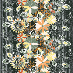 Textile and digital seamless floral pattern design