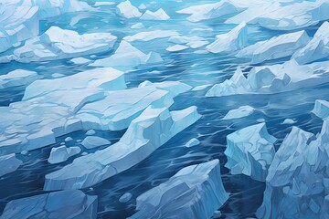 Thawing Ice Palette: Glacial Ice Melting Gradients