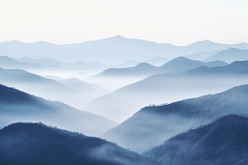Misty Highland Gradient Moods: Dawn Light Infusion on Hills