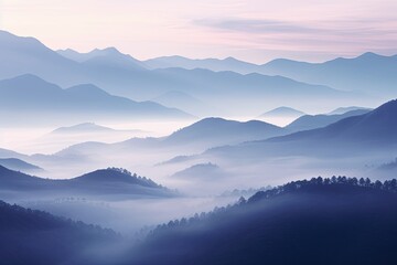 Dawn Light on Misty Highland Gradients: Ethereal Hill Moods