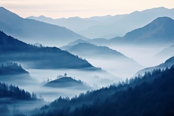 Misty Highland Gradient Moods: Early Morning Hill Hues