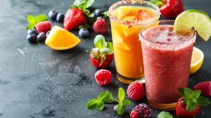 A refreshing beverage made from blended fruits, offering a healthy alternative to sugary drinks