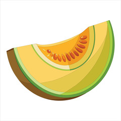 colorful illustration of sliced honeydew