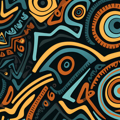 A seamless pattern with digital illustration