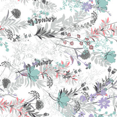 Textile and digital seamless floral pattern design