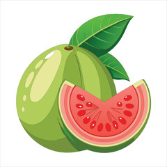 colorful illustration of guava