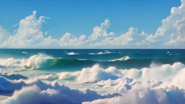 video beach view with waves and sand during the day