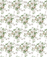 Textile and digital seamless pattern floral design