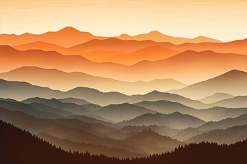 Smokey Mountain Gradients: Layered Textures of Nature's Range