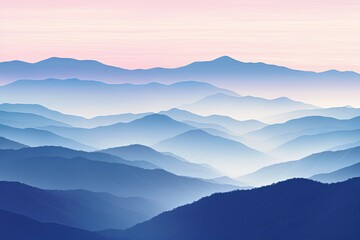 Smokey Mountain Range Gradients: Tranquil Hillside Vistas