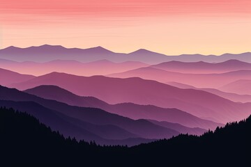 Smokey Mountain Gradients: Serene Color Blend