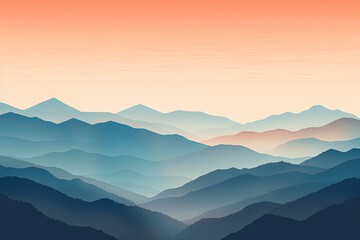 Fototapeta premium Smokey Mountain Range Gradients: Soft Hillside Vibes