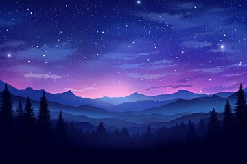 Starry Night Sky Gradients - Majestic Star-filled Sky Panorama