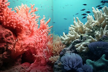 Naklejka na ściany i meble Aqua Marine Gradient Hues: Underwater Reef Coral Gradients