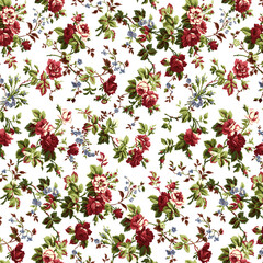 Textile and digital seamless floral pattern design