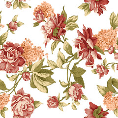 Textile and digital seamless floral pattern design