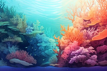 Fototapeta na wymiar Underwater Reef Coral Gradients - Ocean Wave Gradient Textures