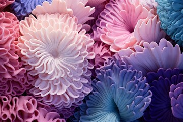 Fototapeta na wymiar Sea Anemone Gradient Textures: Captivating Underwater Reef Coral Gradients