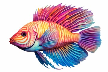 Fototapeta premium Underwater Reef Coral Gradients - Tropical Fish Gradient Wash Captivating Mirage