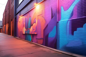 Vivid Urban Graffiti Art Gradients: Vibrant Splashes in Alleyways