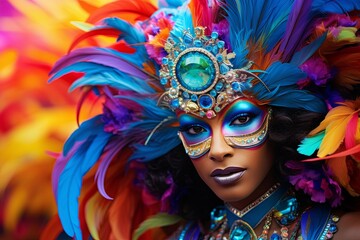 Vibrant Carnival Parade Gradients: Dazzling Costume Spectrum Explosion.