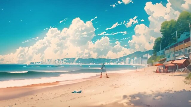video summer beach scene