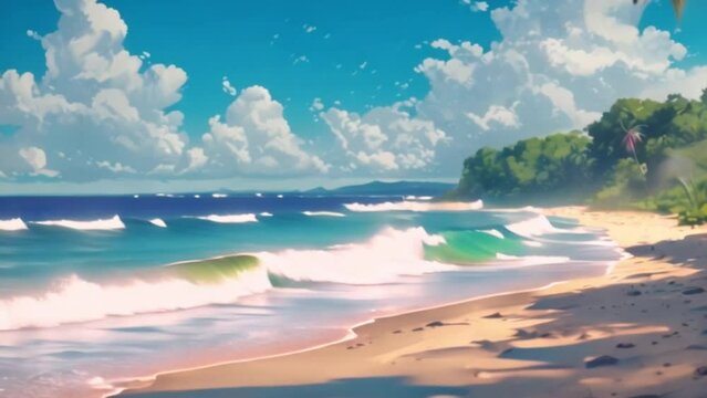 video summer beach scene