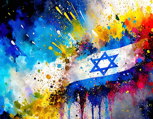 Vibrant flag of Israel - 796193534