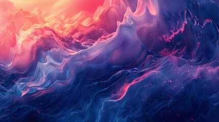Abstract energy waves in vibrant red and blue colors illustrating artificial intelligence concepts