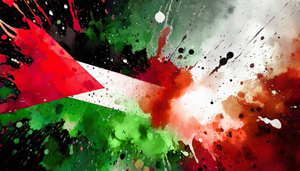 Vibrant flag of Palestine - 796194973