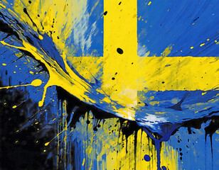 Vibrant flag of Sweden