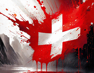 Vibrant flag of Switzerland - 796195999