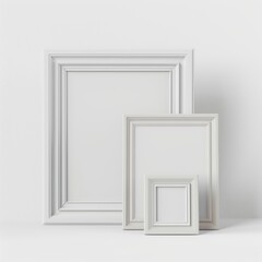 3D Render of a DIY photo frame kit with interchangeable parts for customizable designs, on isolated white background, Generative AI